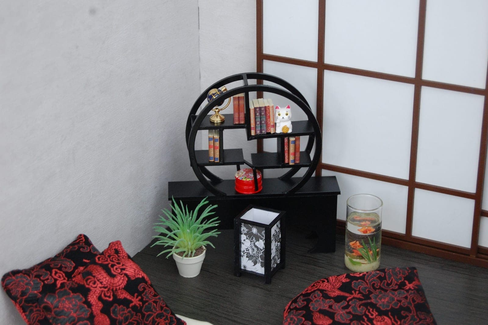 Miniature Chinese shelf 1/6 Barbie, Poppy Parker