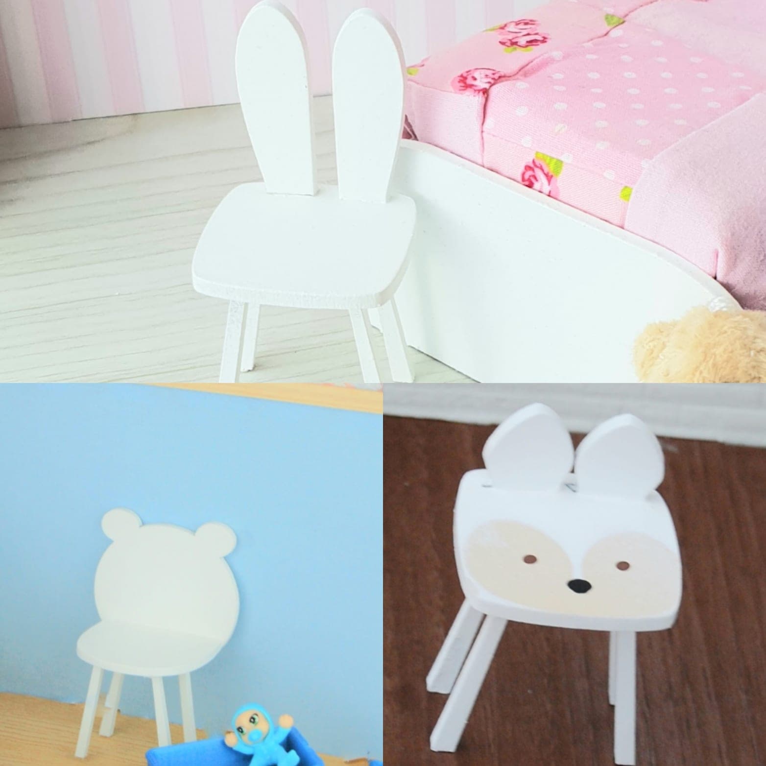 Chaises animaux 1/8 miniature