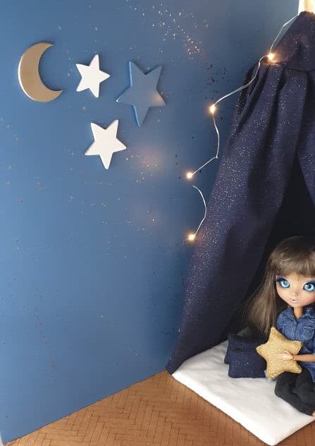 Miniature Stars and Moon Diorama Set - 1/6 Scale for Barbie, Pullip Dolls