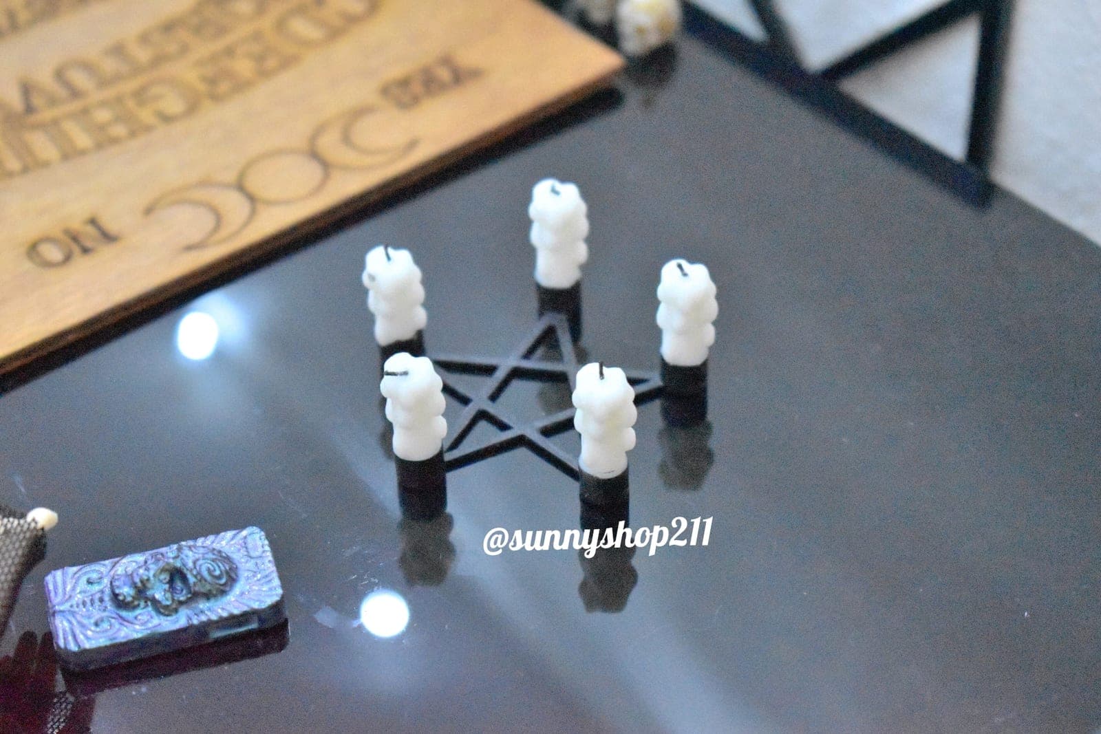 🕯️ Miniature pentagram candleholders - 1/6 & 1/4