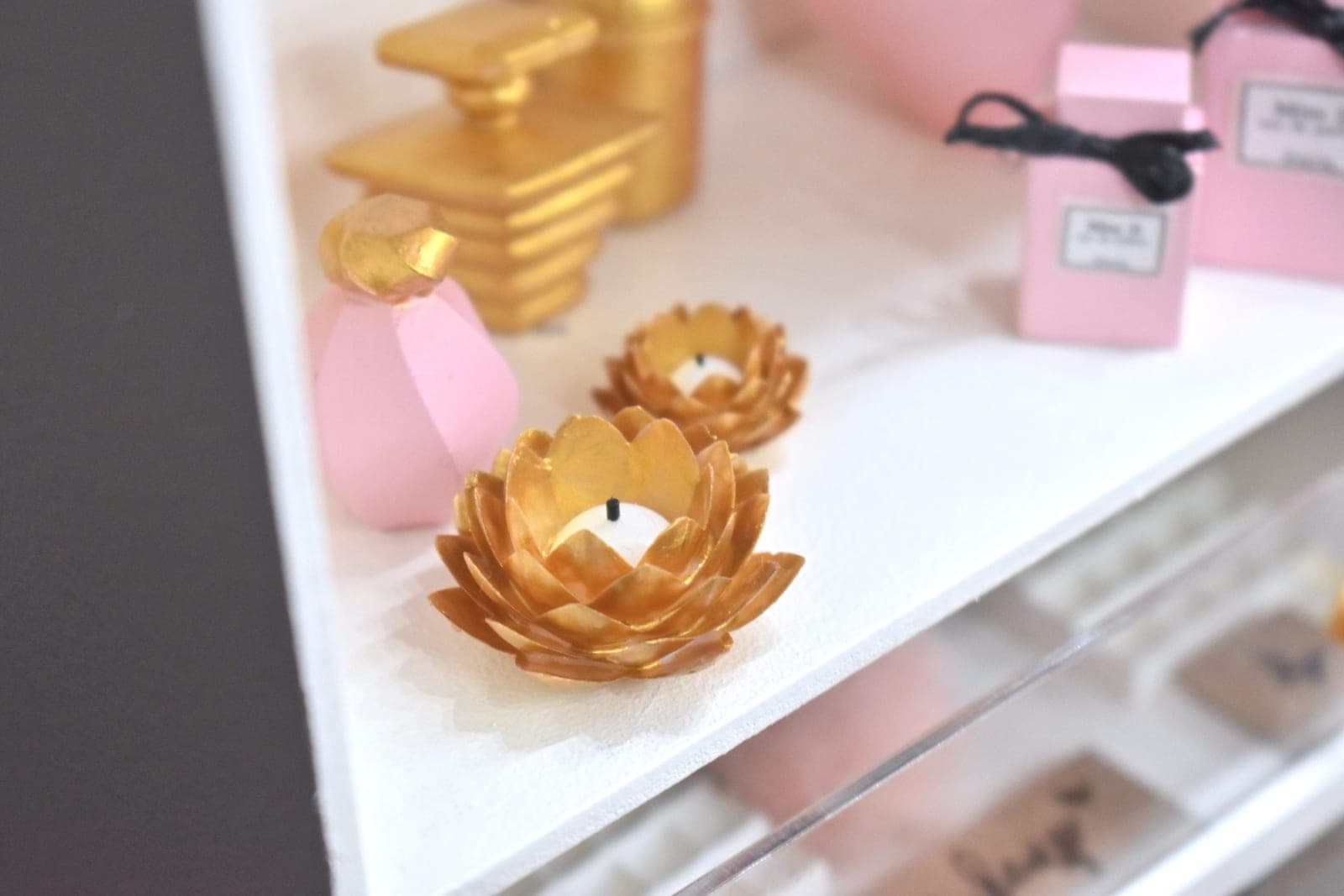 Lot of lotus candles miniature dioramas 1/4 MSD, minifee