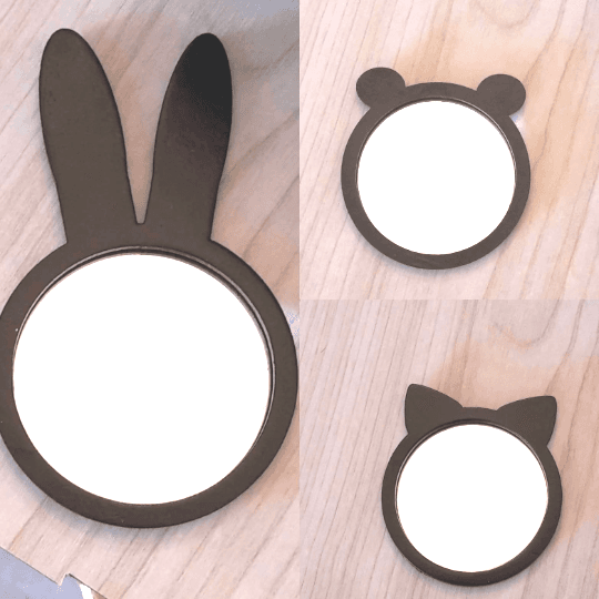 🐾 Miniature Animal Mirror – Scale 1/6 & 1/4
