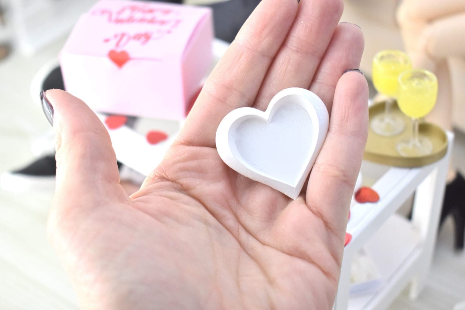 Miniature heart plate 1/4 bjd, minifee, unoa