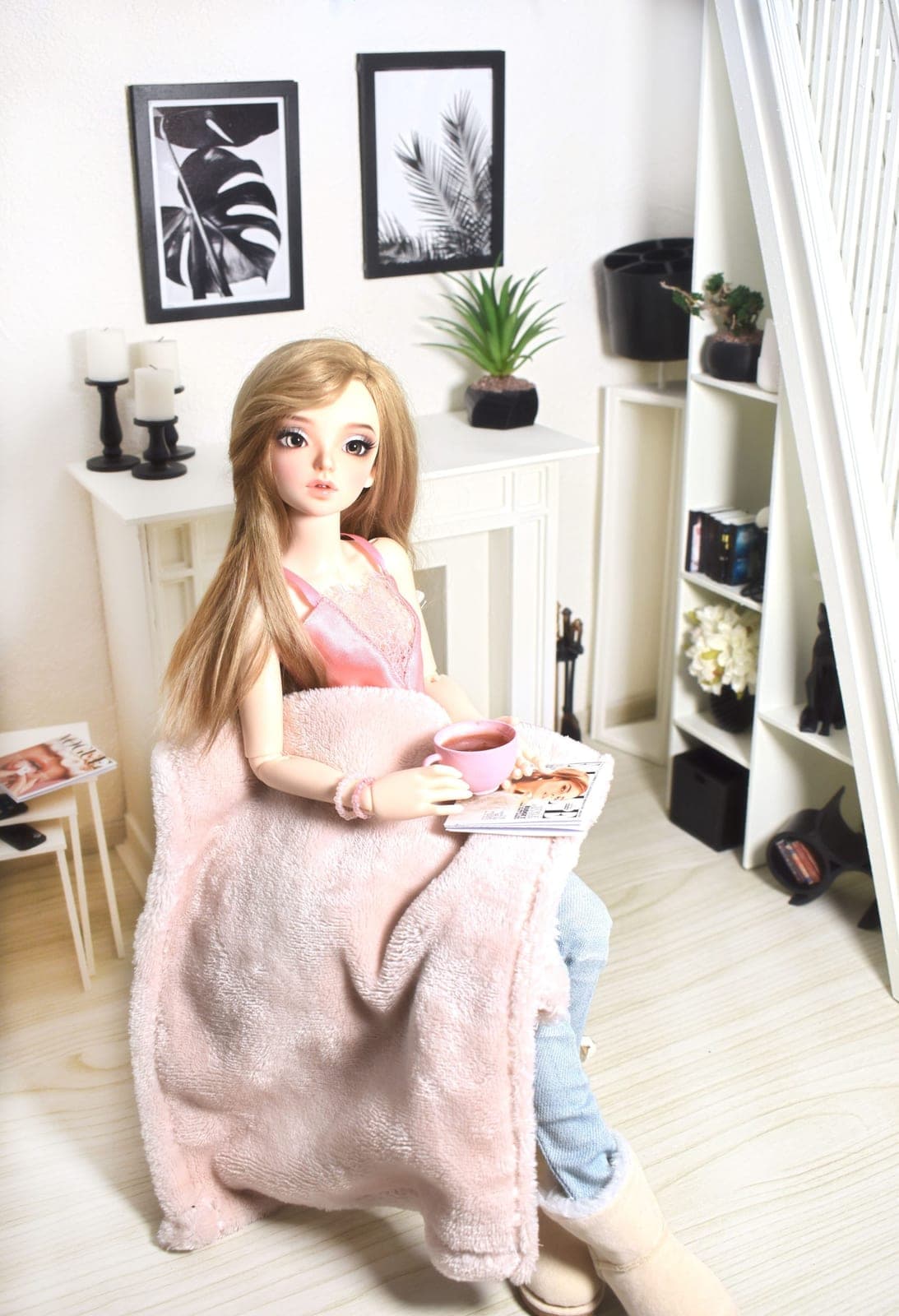Cocooning Project: Miniature Rocking Chair 1/6, 1/4 for Barbie, Minifee