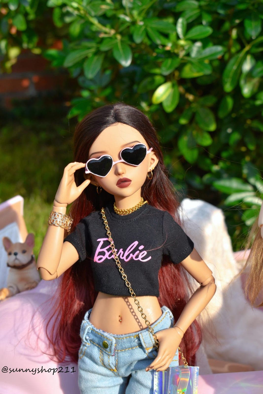 Lunettes soleil cœur simulation
