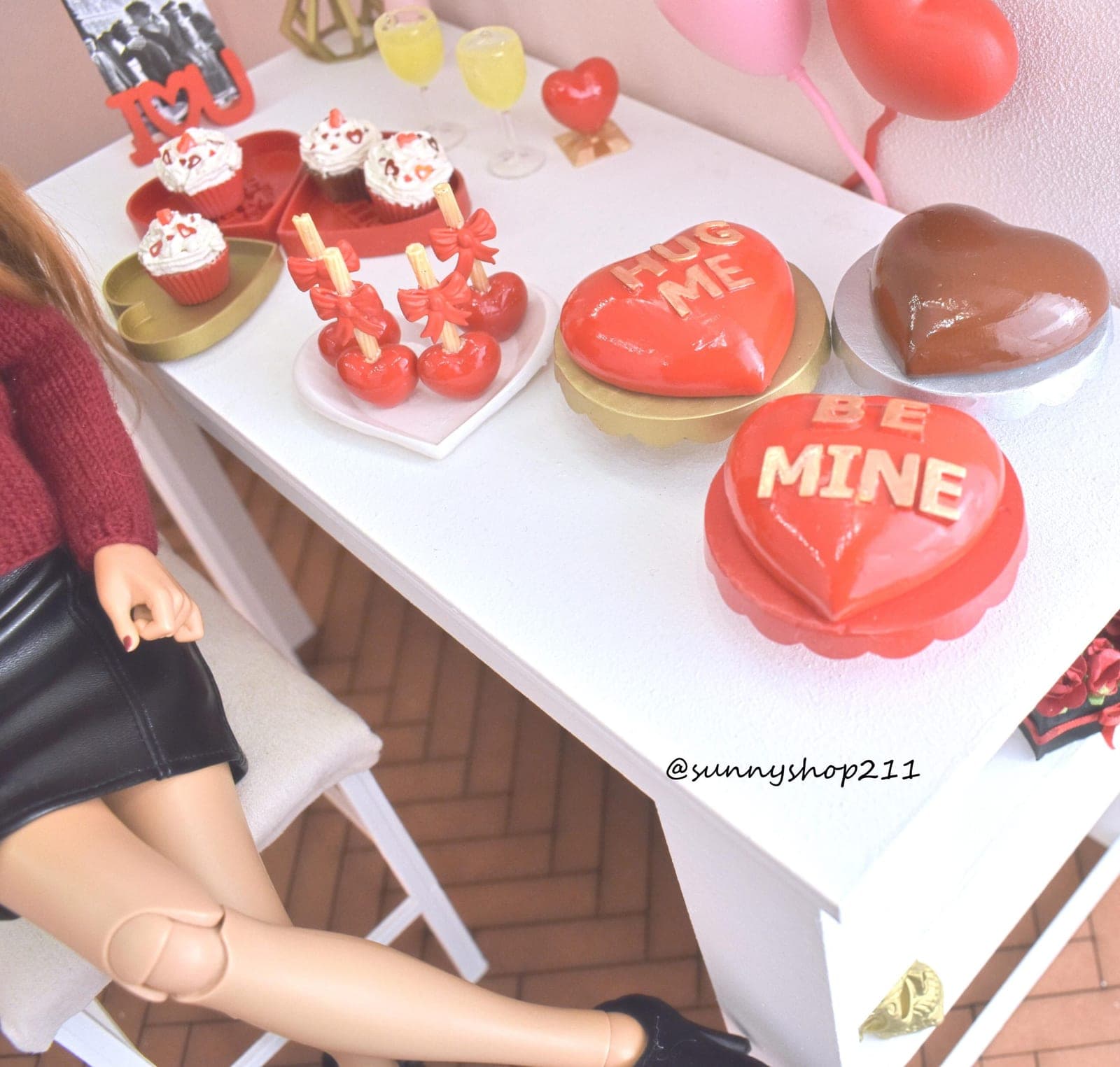 Gâteaux simulation miniature saint valentin
