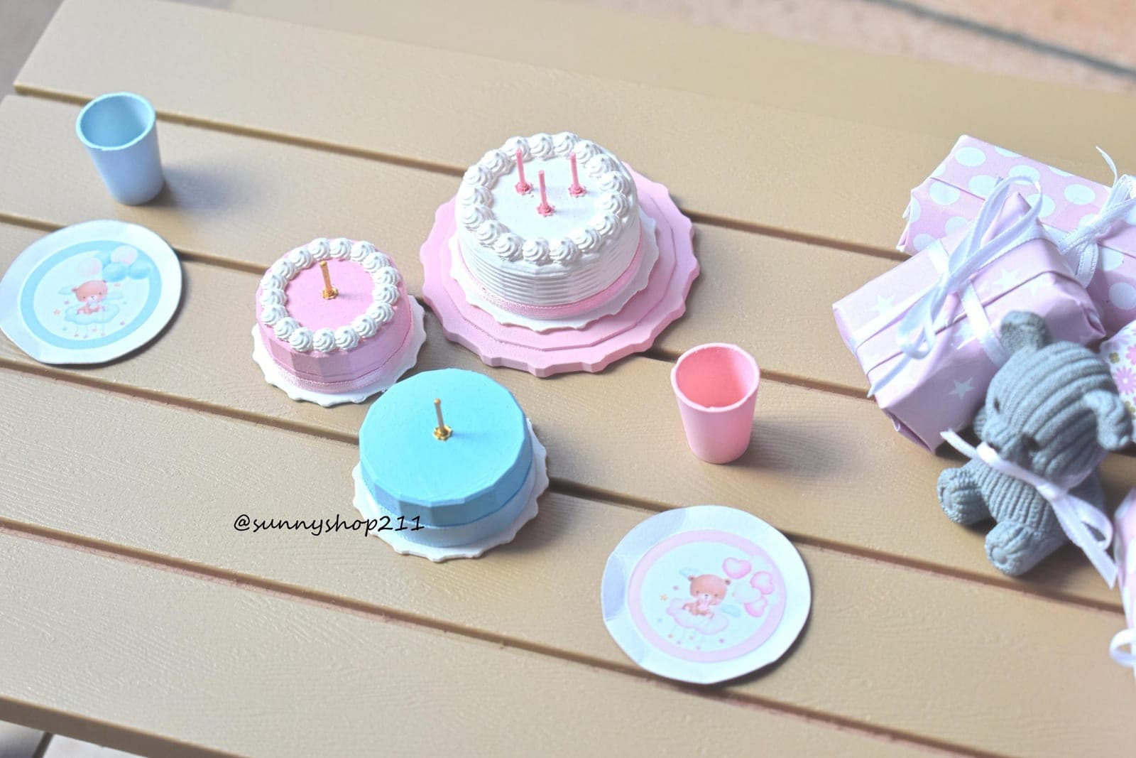 Gâteaux simulation miniature anniversaire 1/6 1/4 1/3 Barbie, pullip, blythe,  bjd MSD minifee, SD