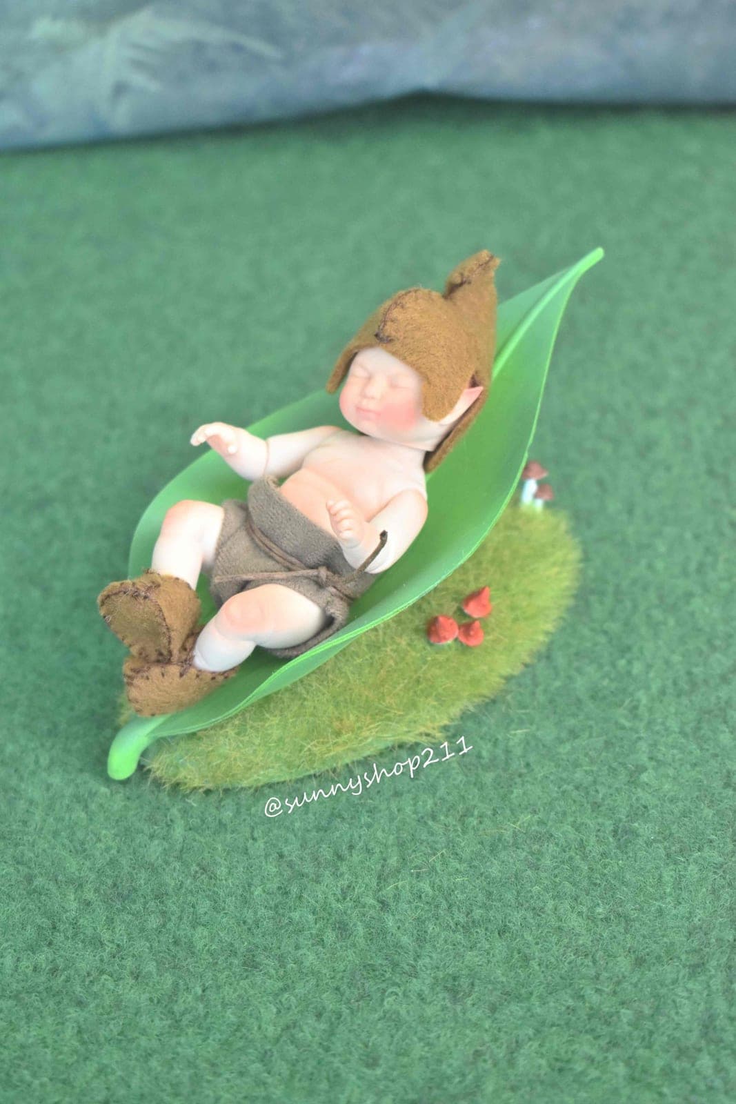 Transat bébé bjd elfes miniature simulation "feuille"