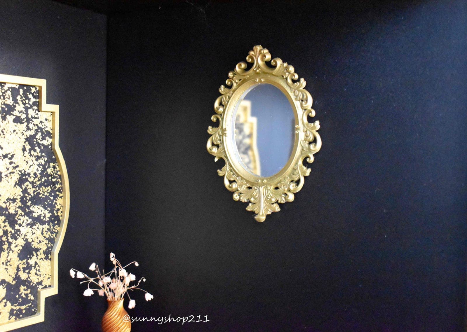 Miroir baroque simulation miniature 1/6, 1/4 Barbie, pullip, fashion royalty, bjd, minifee, unoa ou autres de même tailles.