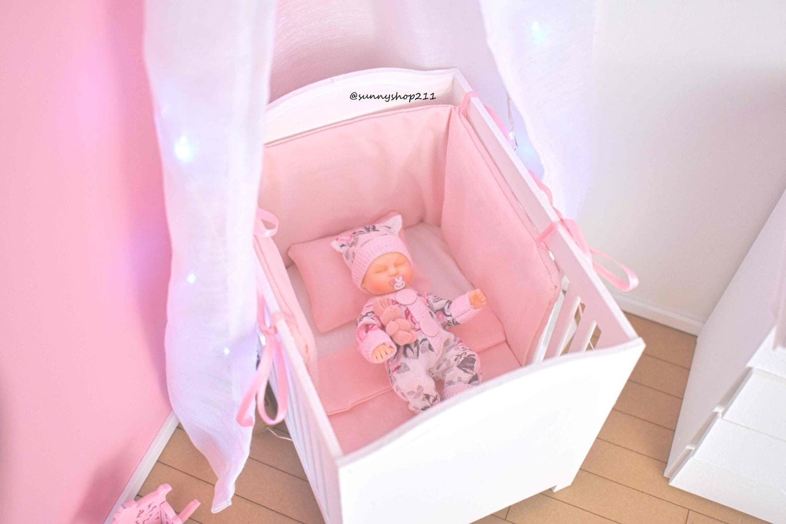 Lit de bébé 1/4 diorama bjd baby, pukifee, lati yellow, nappy choo, reborn