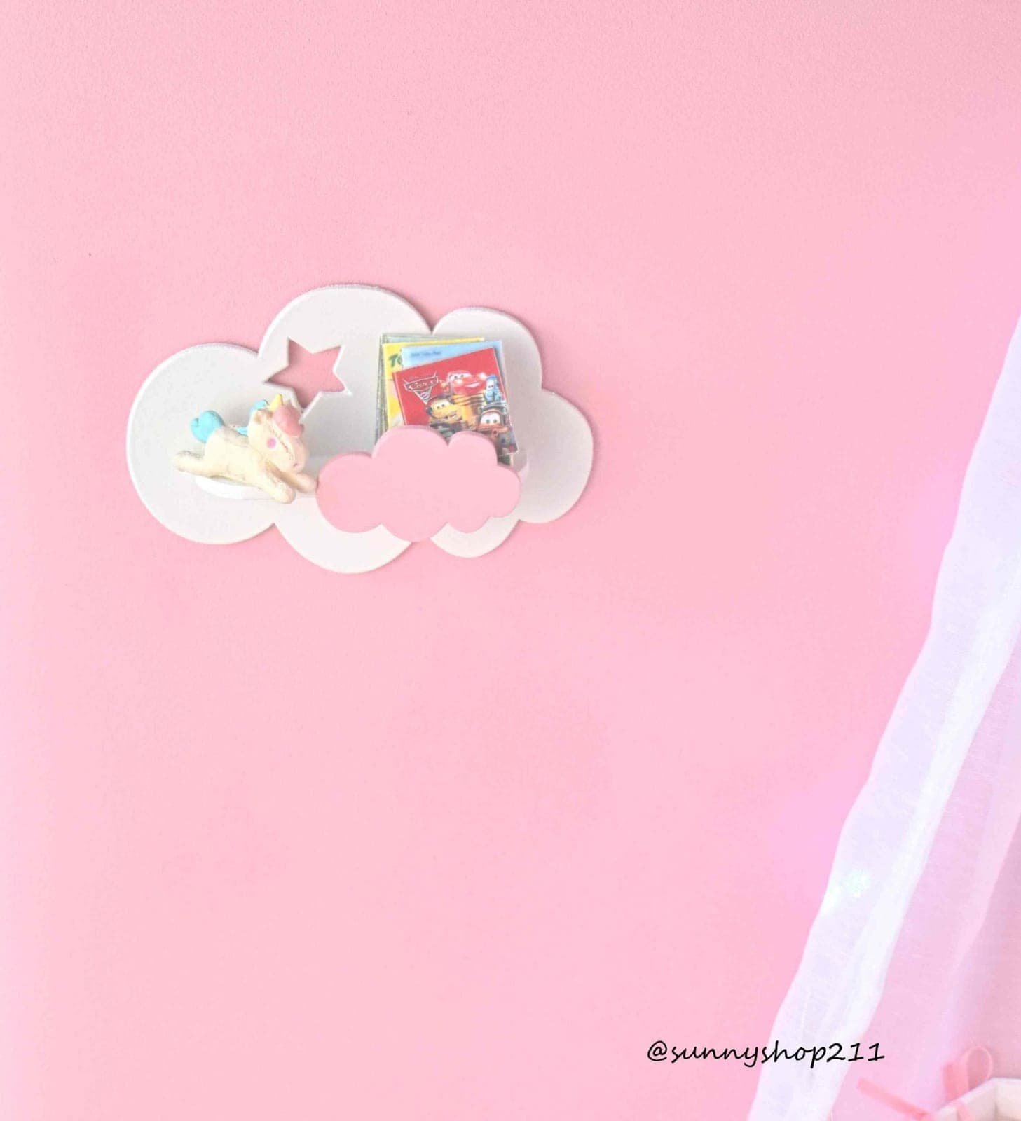 Étagère double nuage 1/4 miniature diorama pour minifee, msd, nappy choo, pukifee, lati yellow, bjd baby ou similaire.