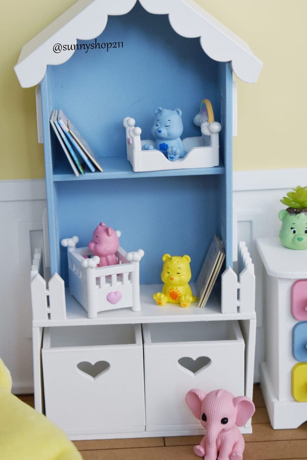 ? Lit bébé miniature nuage & arc-en-ciel – Accessoire nursery BJD