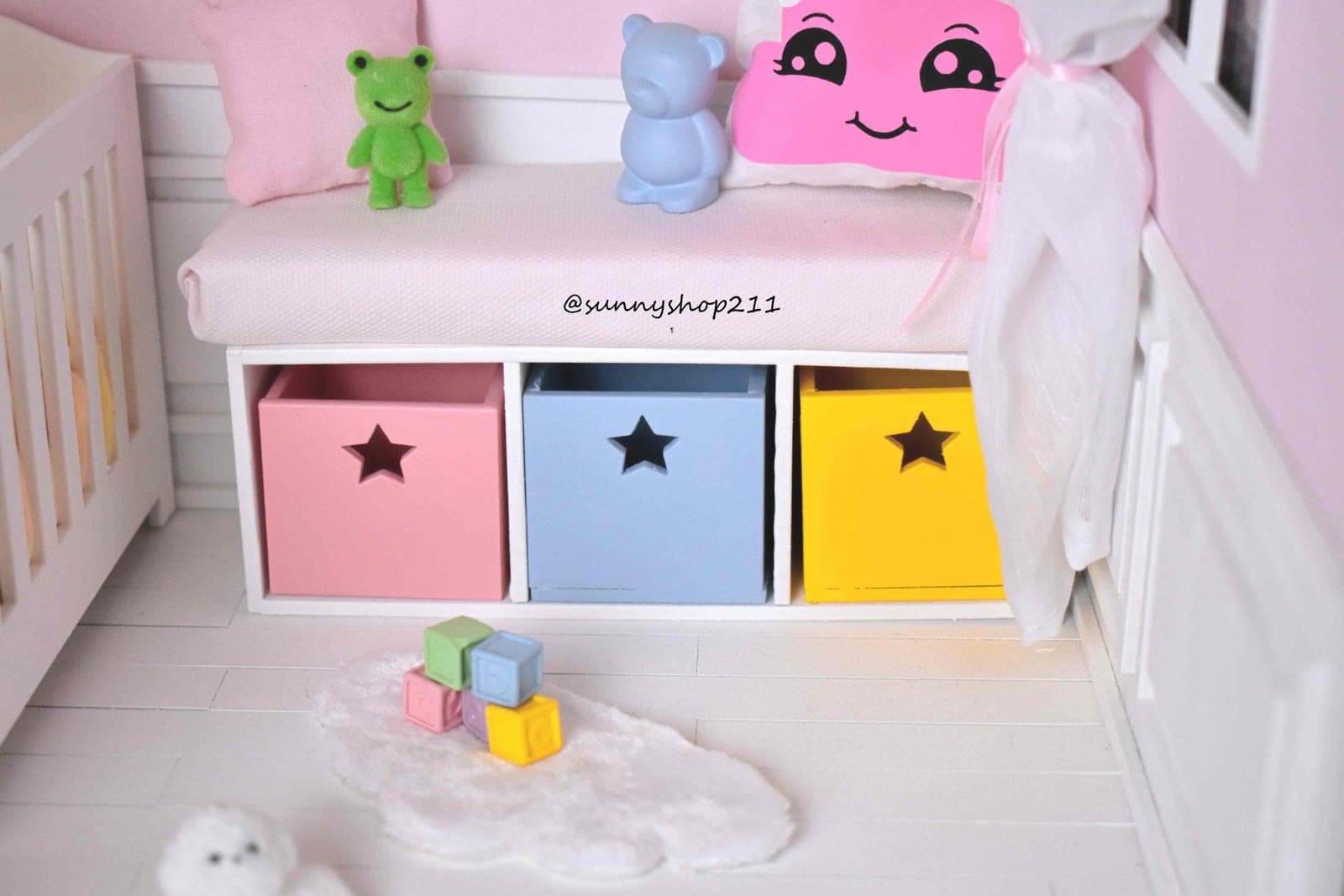 Banquette arc en ciel miniature stodoll, obitsu 11