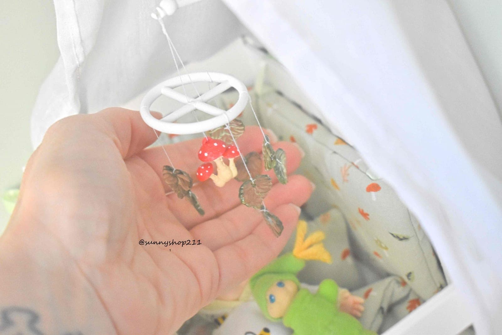 Mobile champignon miniature bjd baby pukifee, Nappy choo, reborn