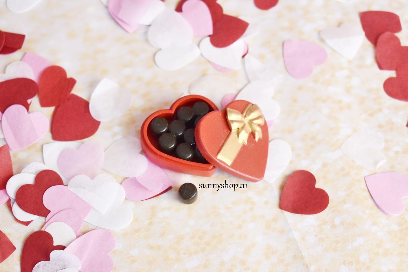 Boite de chocolat miniature cœur 1/4 bjd MSD minifee