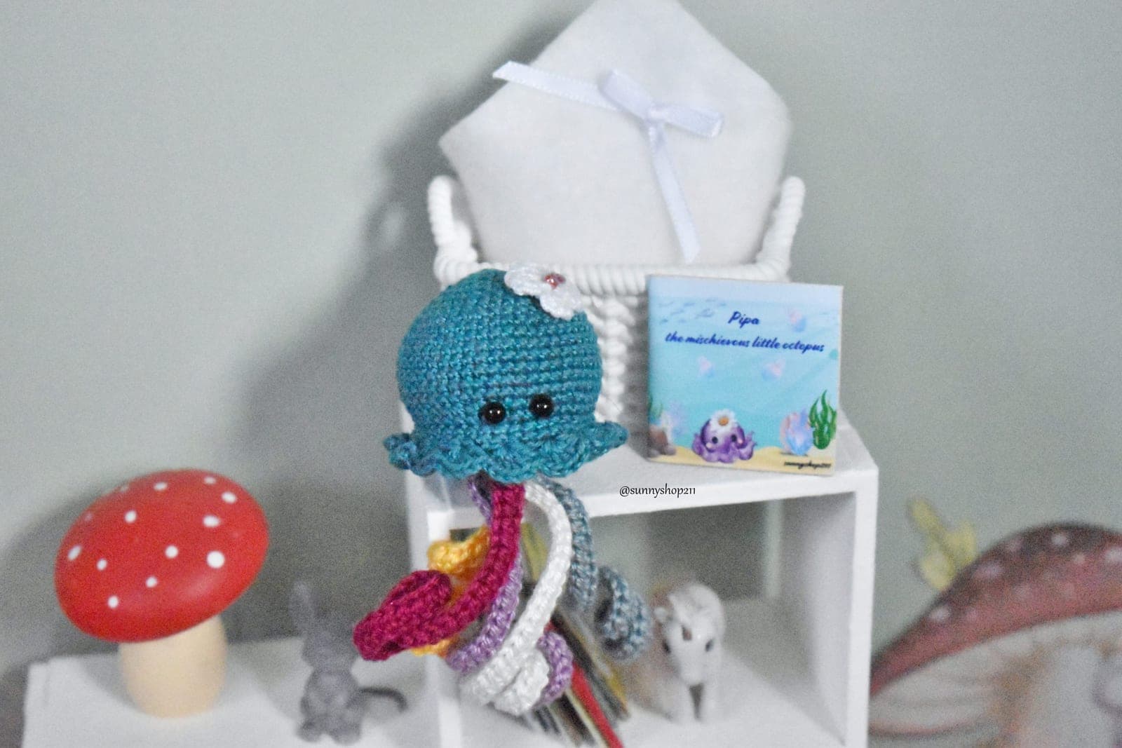 Doudou pieuvre miniature obitsu 11,pukifee, lati Yellow, bjd bébé