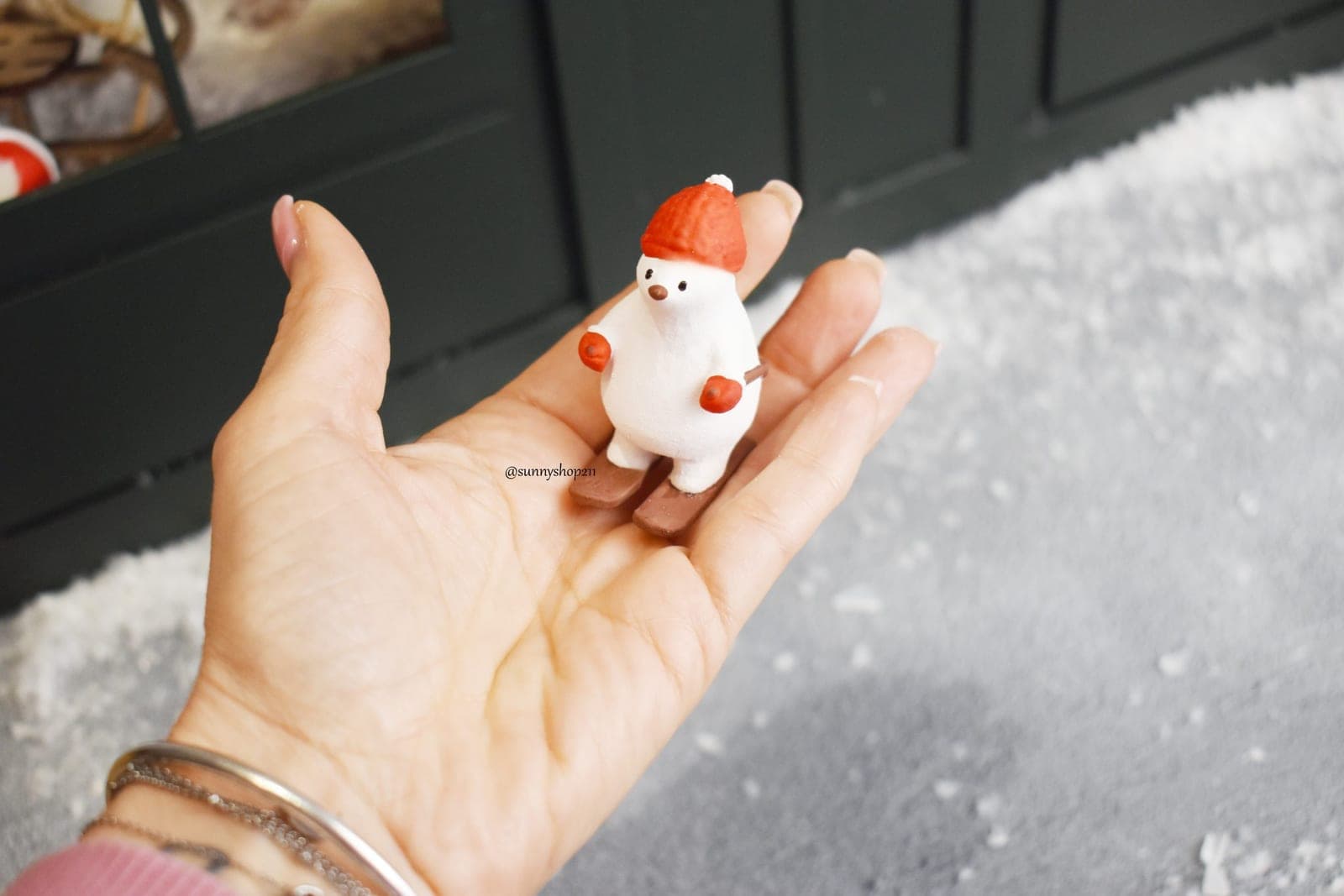 ?⛷️ Ours Skieur Miniature – Pièce Artisanale