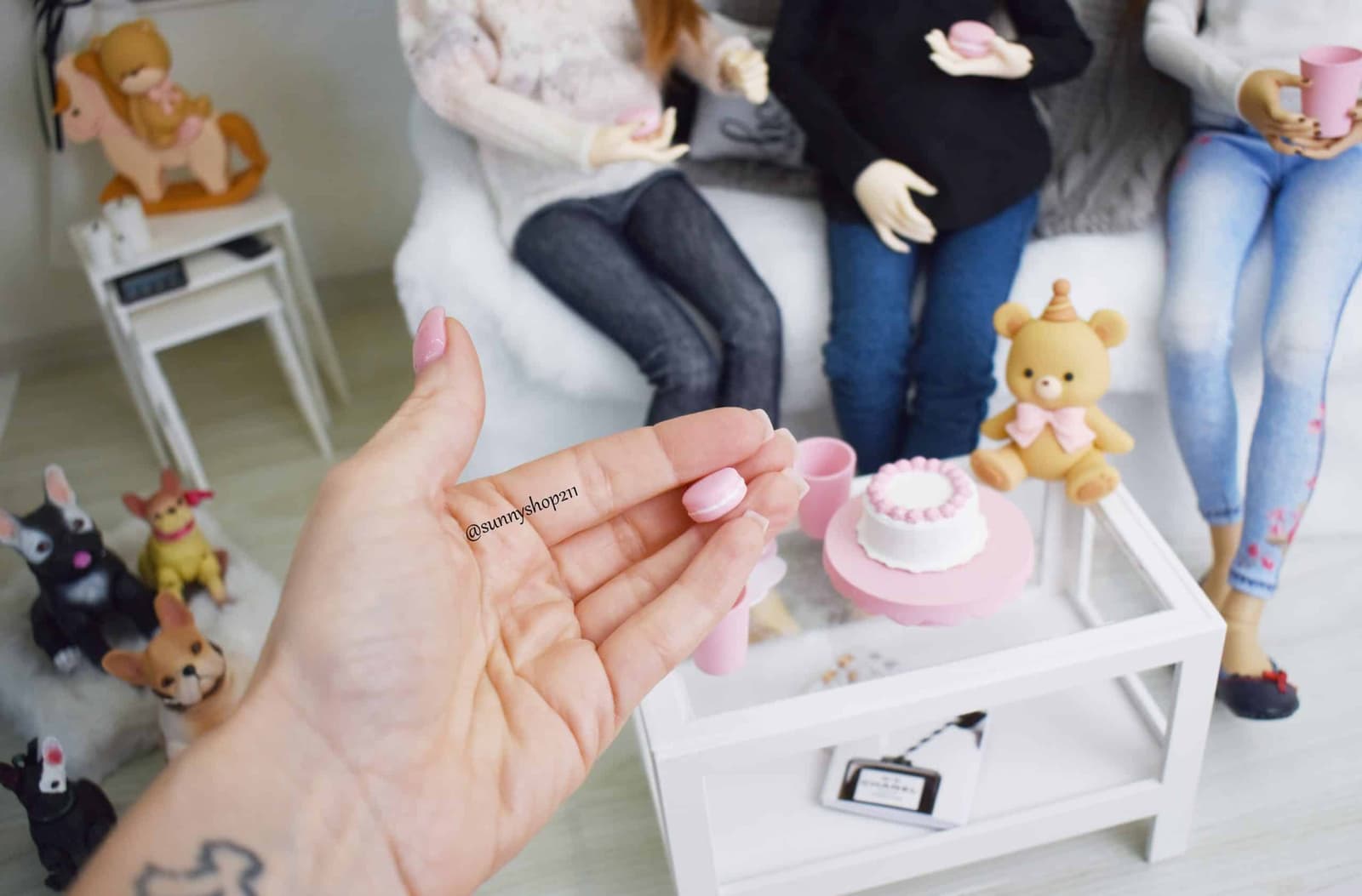 Lot de 3 macarons miniature 1/4 1/3 BJD Minifee, MSD, SD