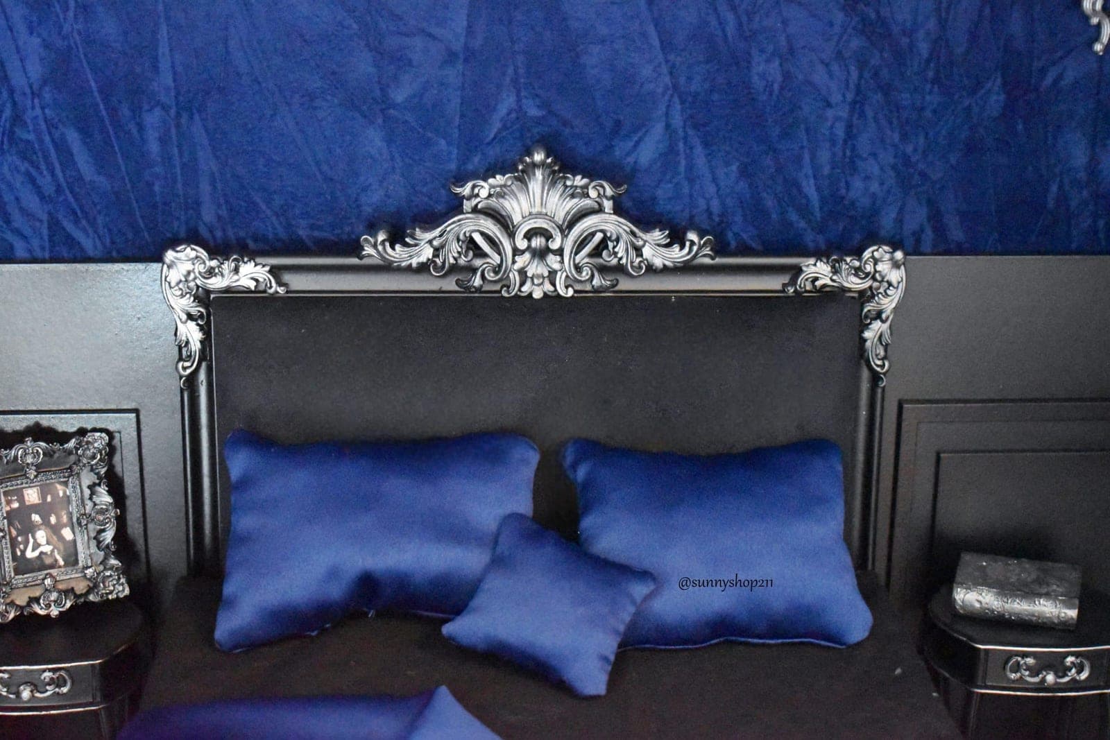 Lit baroque miniature 1/4 – Tête de lit amovible, BJD, Minifee, Unoa