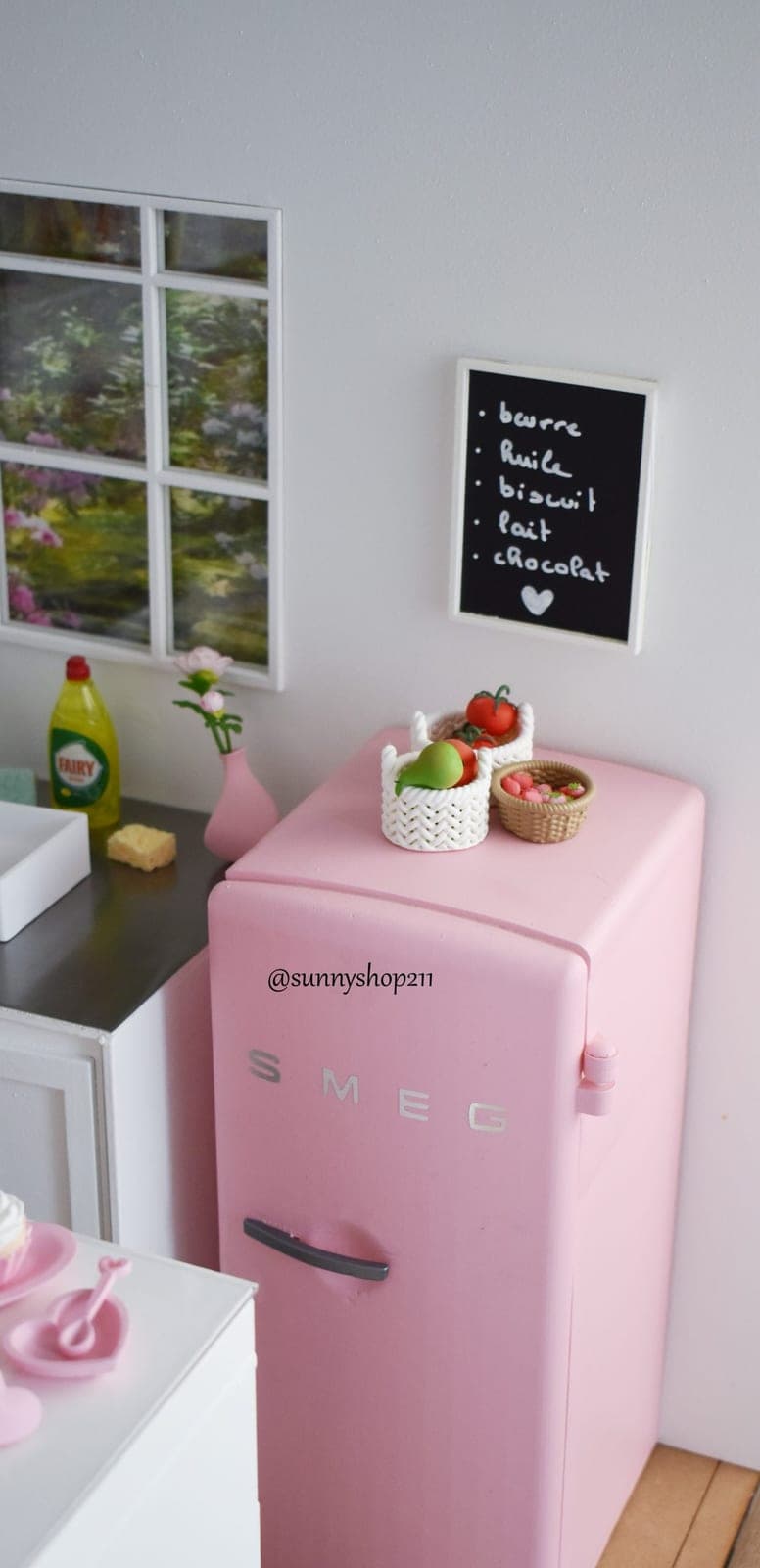 Mini tableau ardoise mural – Liste de courses · Accessoire cuisine · Diorama · BJD 1/4