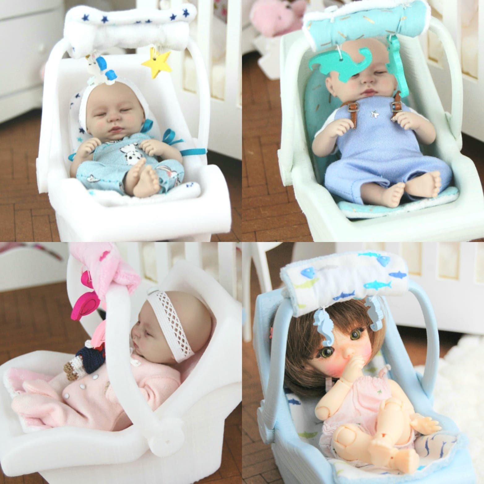 Baby seat cosy miniature BJD baby pukifee, lati Yellow, Nappy choo, reborn
