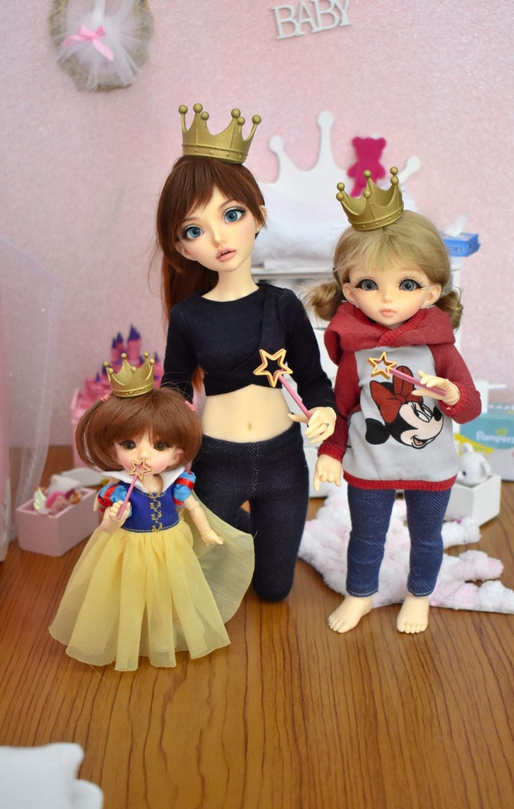 👑 Crown & Wand Miniature Set for BJD – 1/8, 1/6 & 1/4