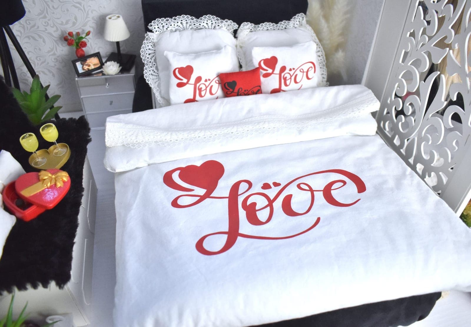 2 seater 1/4 bjd minifee MSD message bed set, Iplehouse