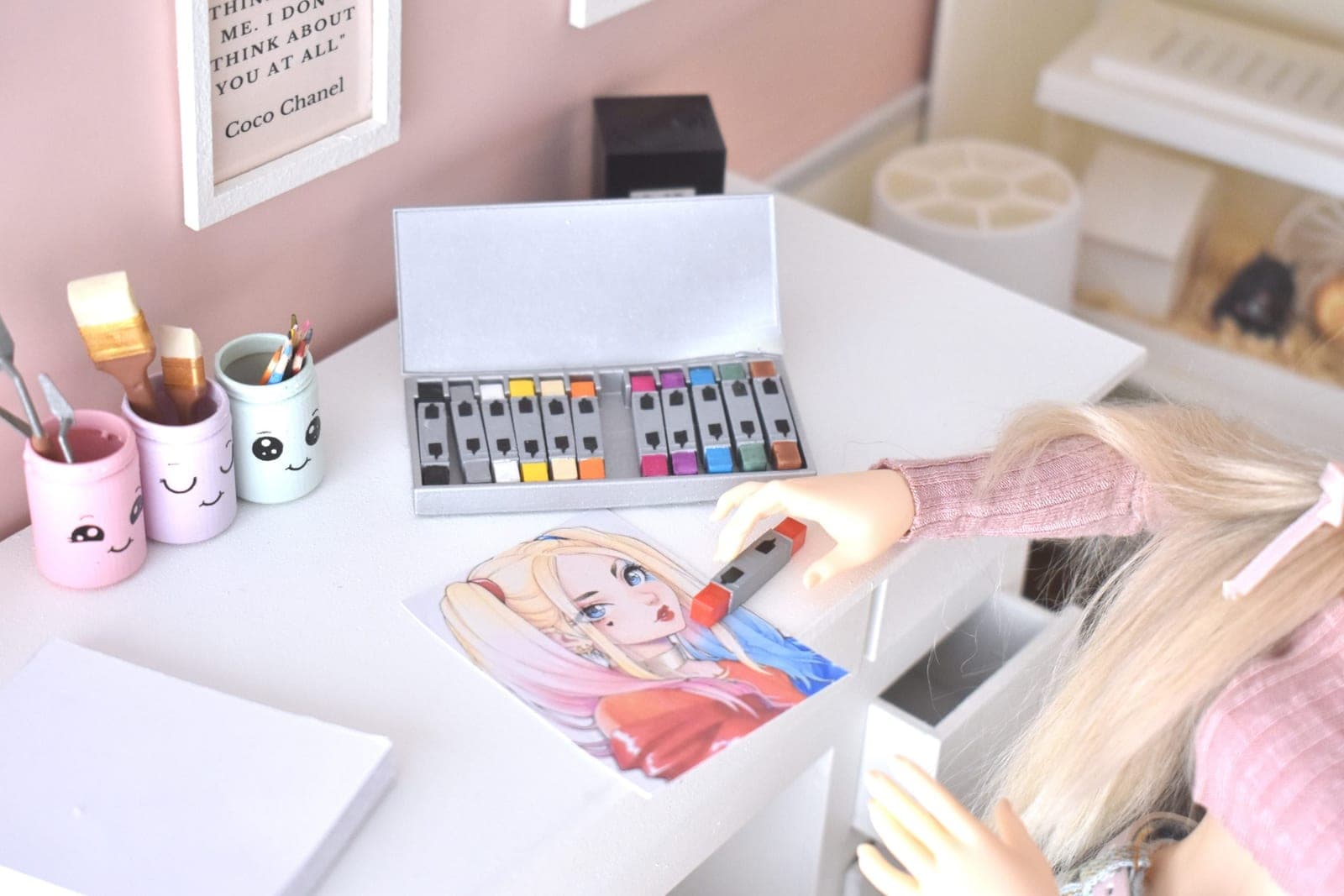 🖍️ Miniature markers – Desk & BJD diorama accessories (1/4)