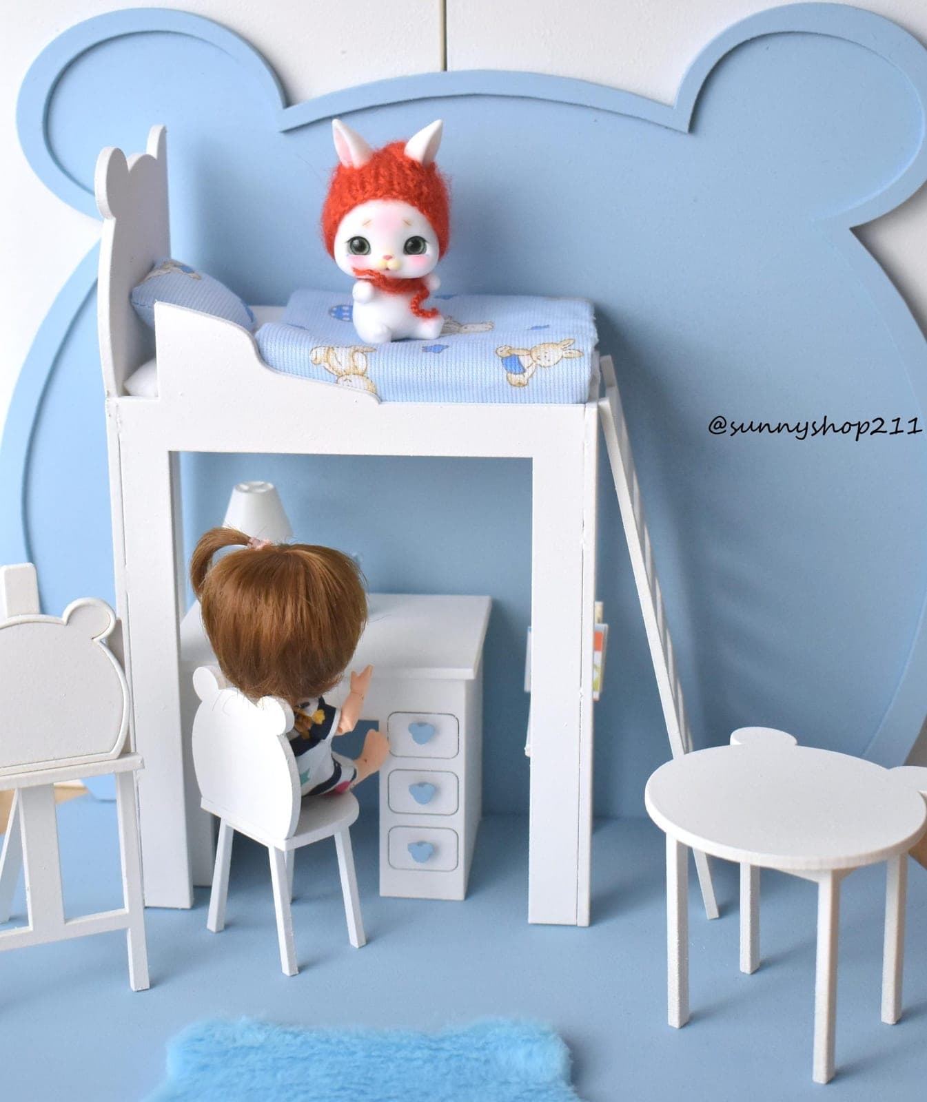 Diorama ourson 1/12 lati white/ obitsu 11 / stodoll