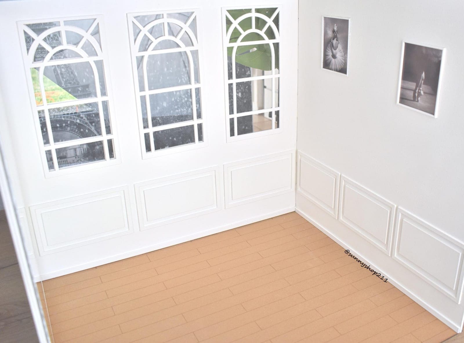 Diorama /roombox 3 murs 1/4 pour bjd, minifee