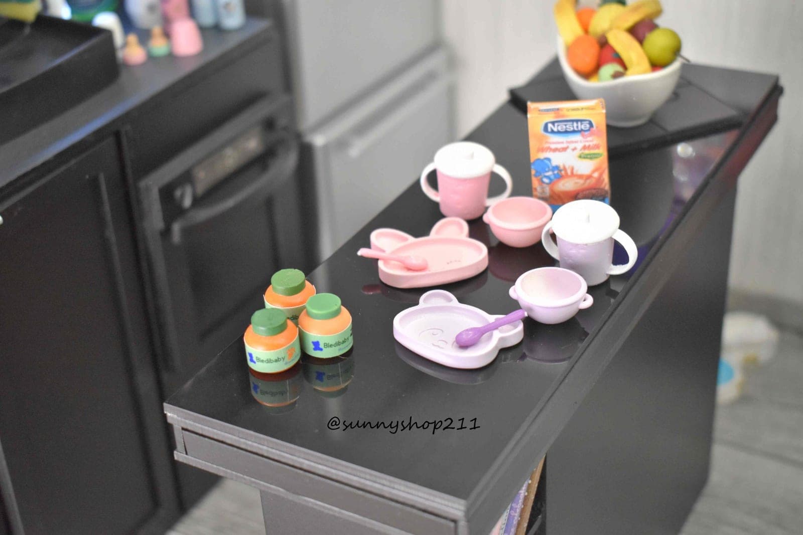 Simulation petit pots bébé miniature bjd baby pukifee, Nappy choo .