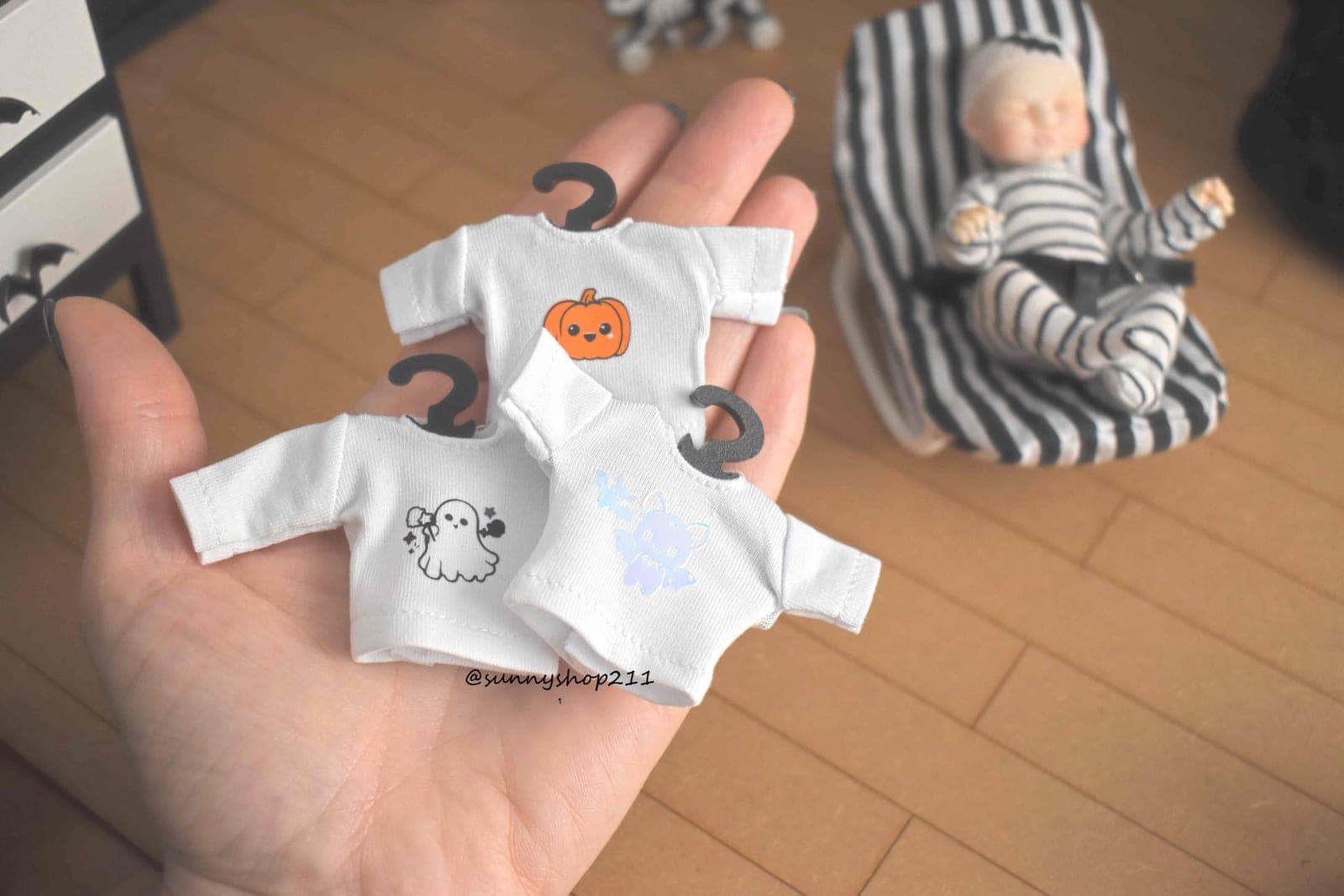 T-shirt halloween bjd bébé 10 cm, pour "Louis et Léna"