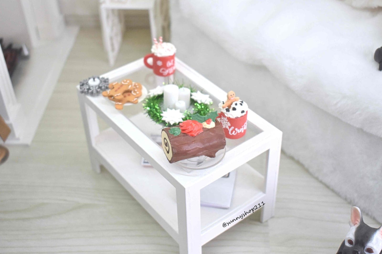 Buche de noël miniature diorama Barbie minifee
