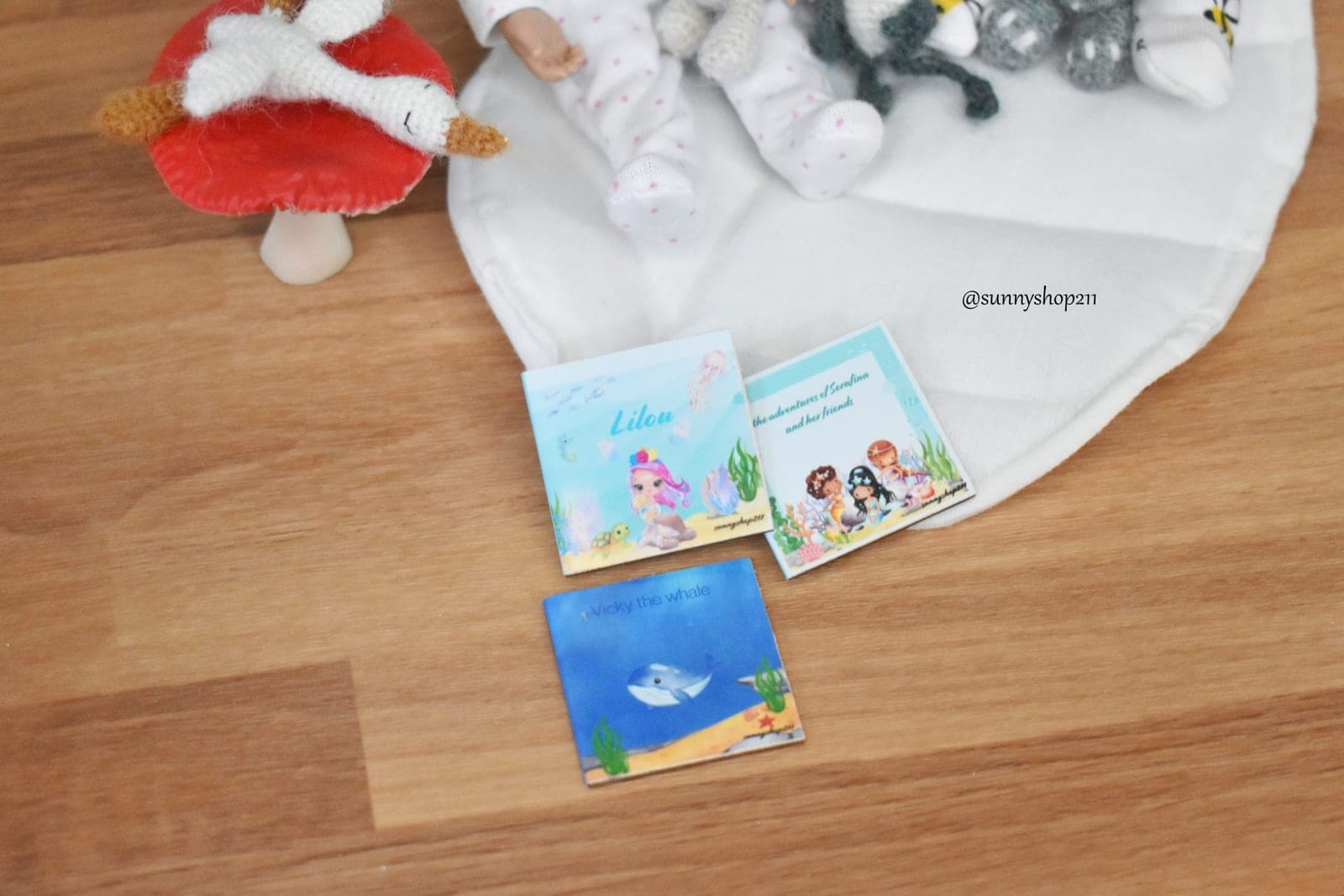 lot livres enfants miniature thème océan bébé bjd, pukifee,