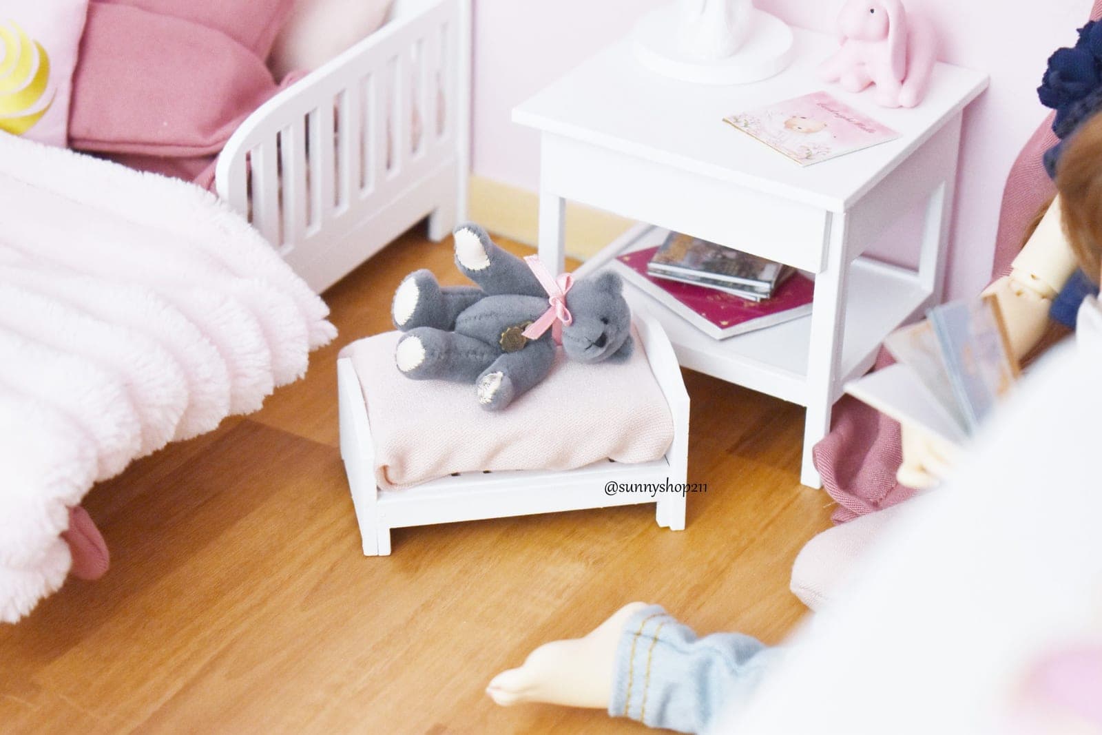 Miniature lit bébé bjd pukifee, lati Yellow, Nappy choo, obitsu 11