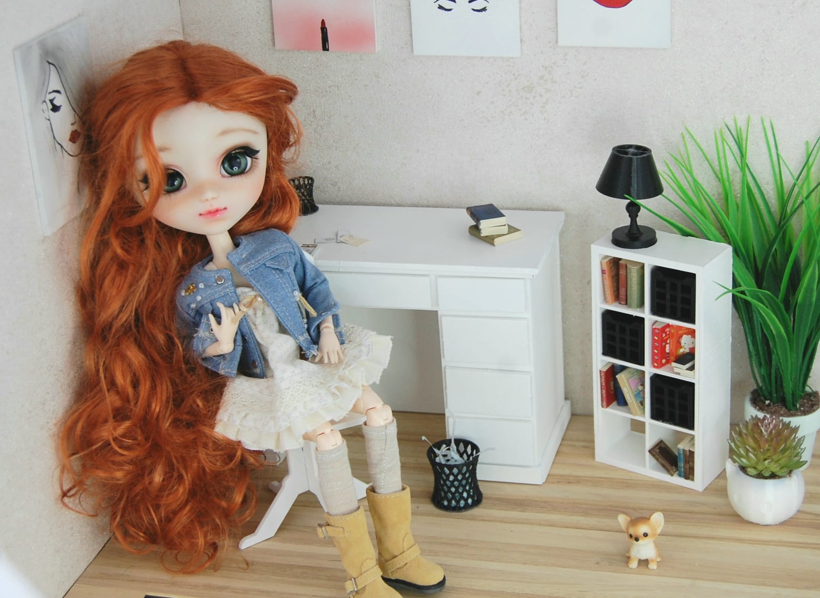 Bureau 1/6 miniature Barbie