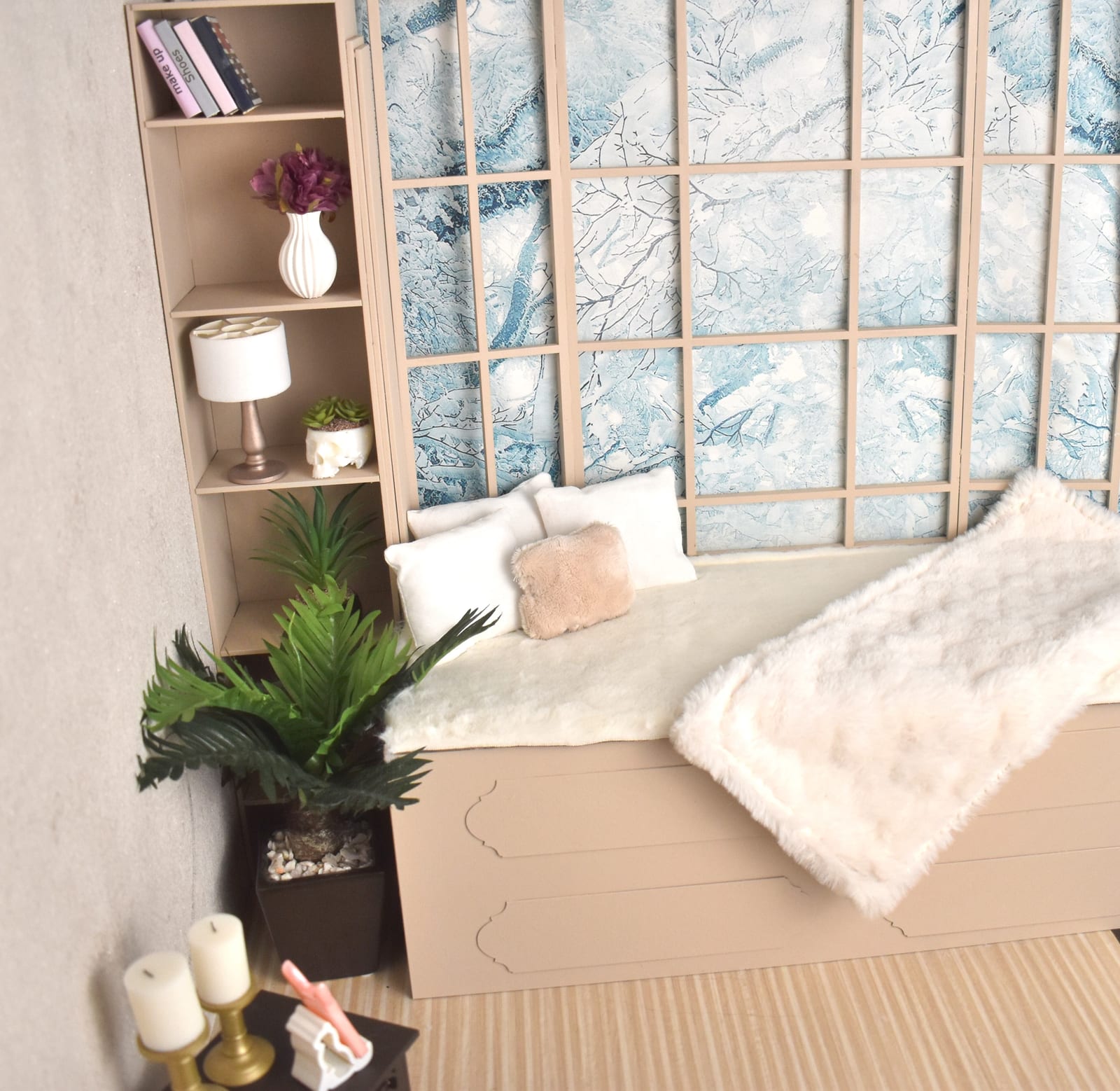 Fenêtre Banquette étagères 1/3
