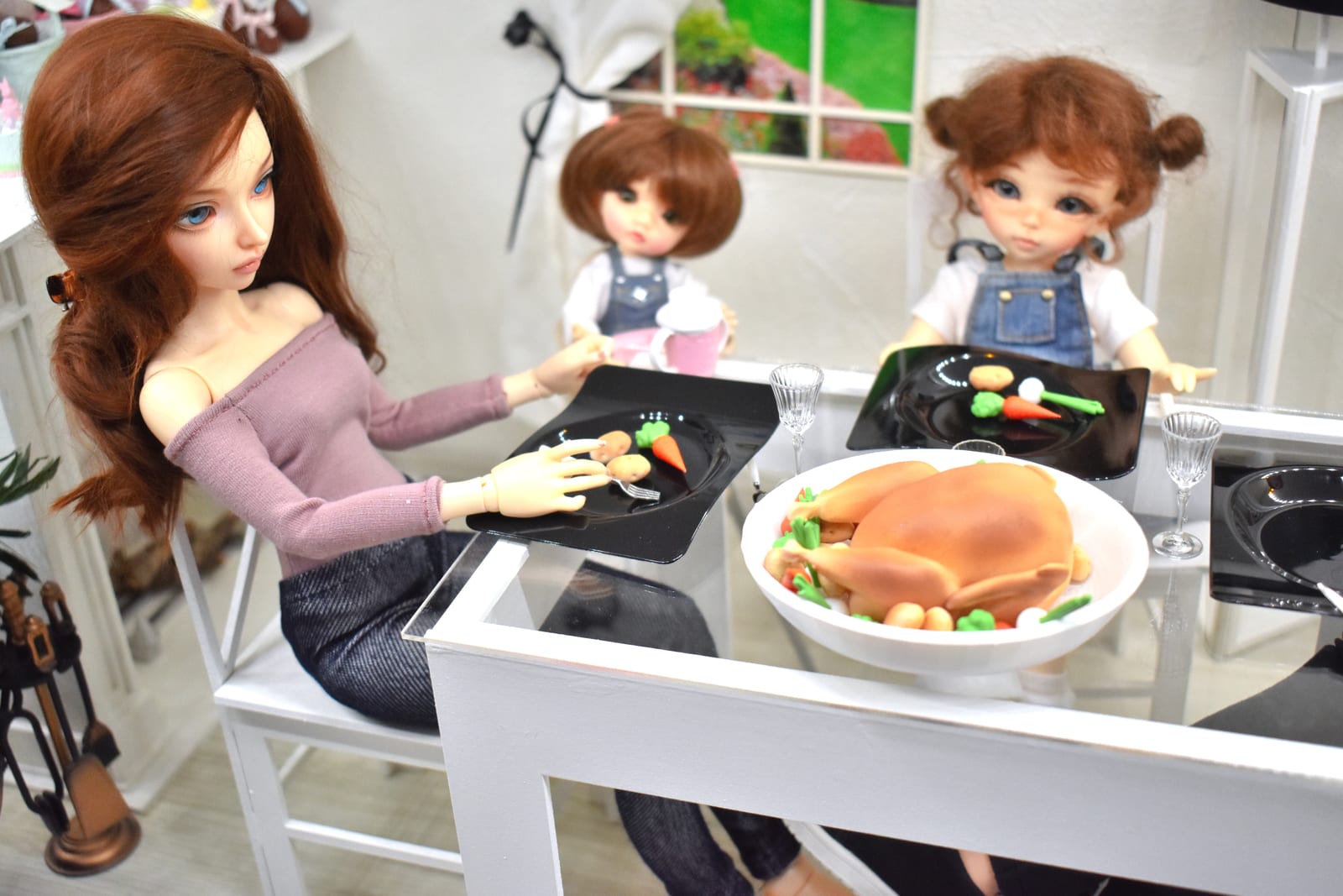 Miniature chicken set 1/4