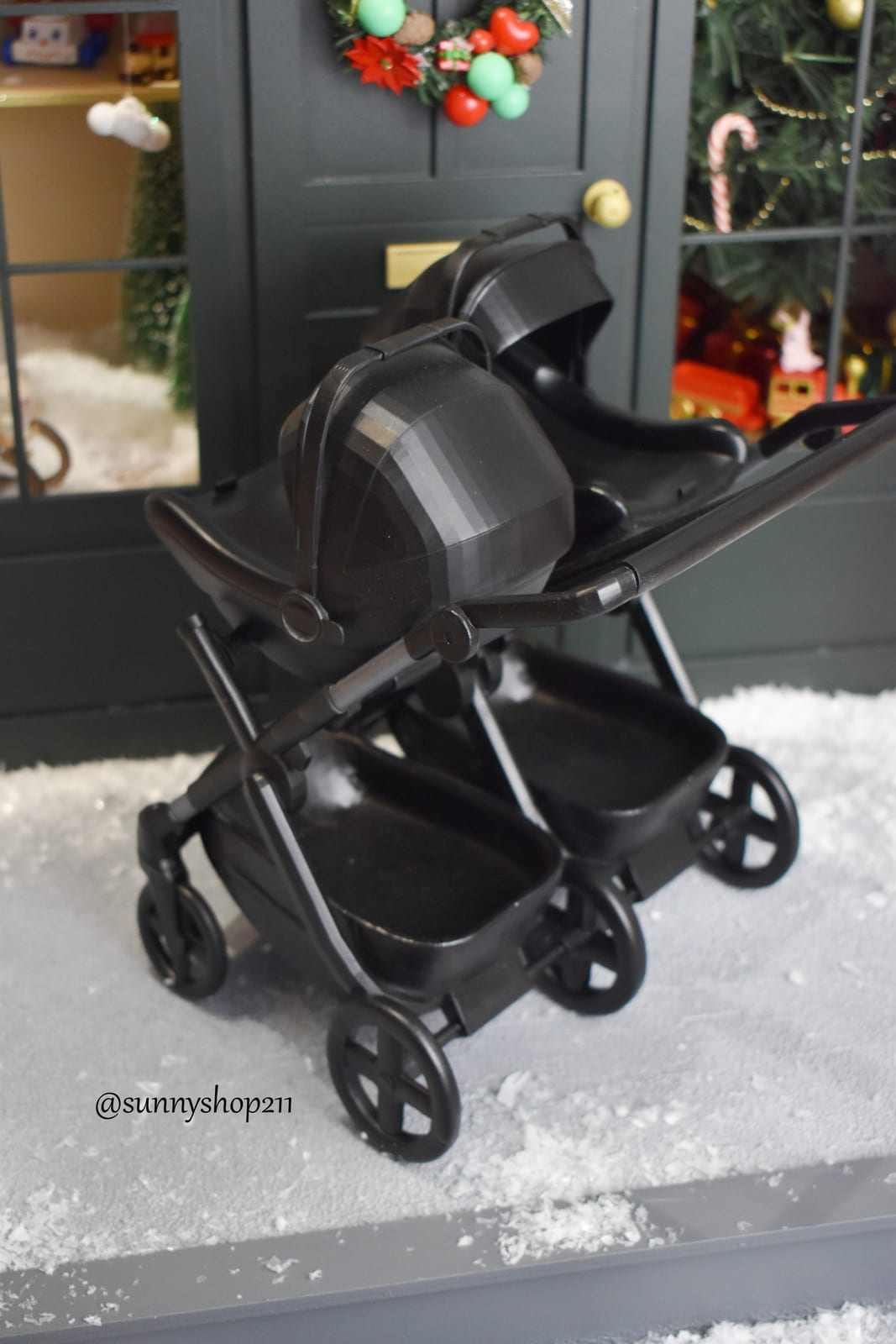 Miniature double stroller – Size 1/4