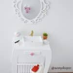 Meuble de salle de bain avec vasque 1/4 diorama minifee, MSD