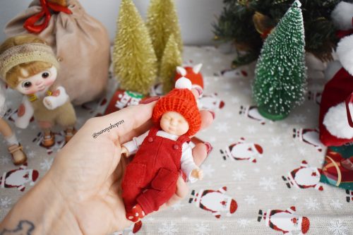 Bonnet de Noël en tricot bjd bébé 10 cm