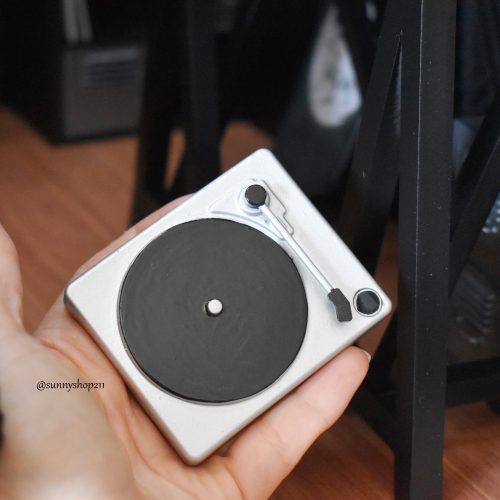 Platine vinyle miniature 1/4 – Avec 2 disques personnalisables