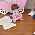 Miniature lit bébé bjd