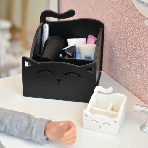 🐱 Boîte de rangement chat miniature – Échelle 1/3 (SD • Feeple • Smart Doll)