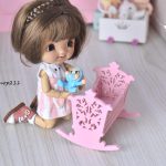 Miniature lit bébé bjd
