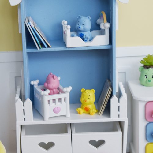🌈 Lit bébé miniature nuage & arc-en-ciel – Accessoire nursery BJD