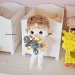 Doudou hippopotame miniature obitsu 11,pukifee, lati Yellow, bjd bébé