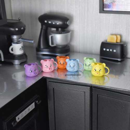 Tasses “Bisounours” miniatures – Simulation miniature BJD
