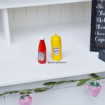 Bouteille de moutarde et ketchup miniature minifee ,MSD