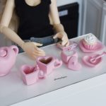 Ensemble théière & tasses cœur – Miniature 1/6 & 1/4